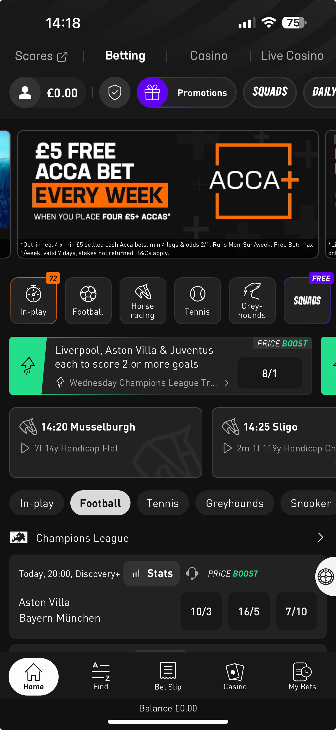 LiveScore Bet sportsbook (UK)