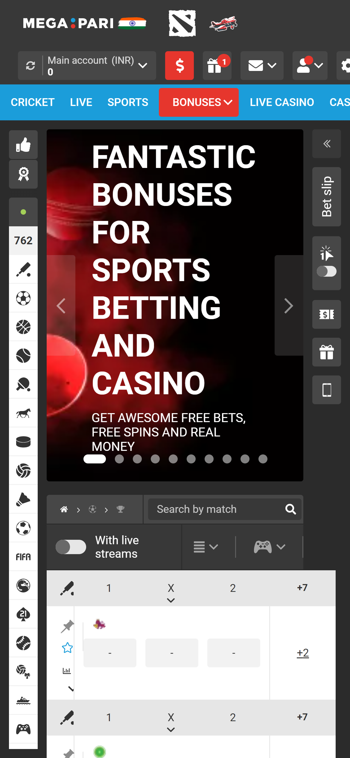 Megapari deposit 1 india