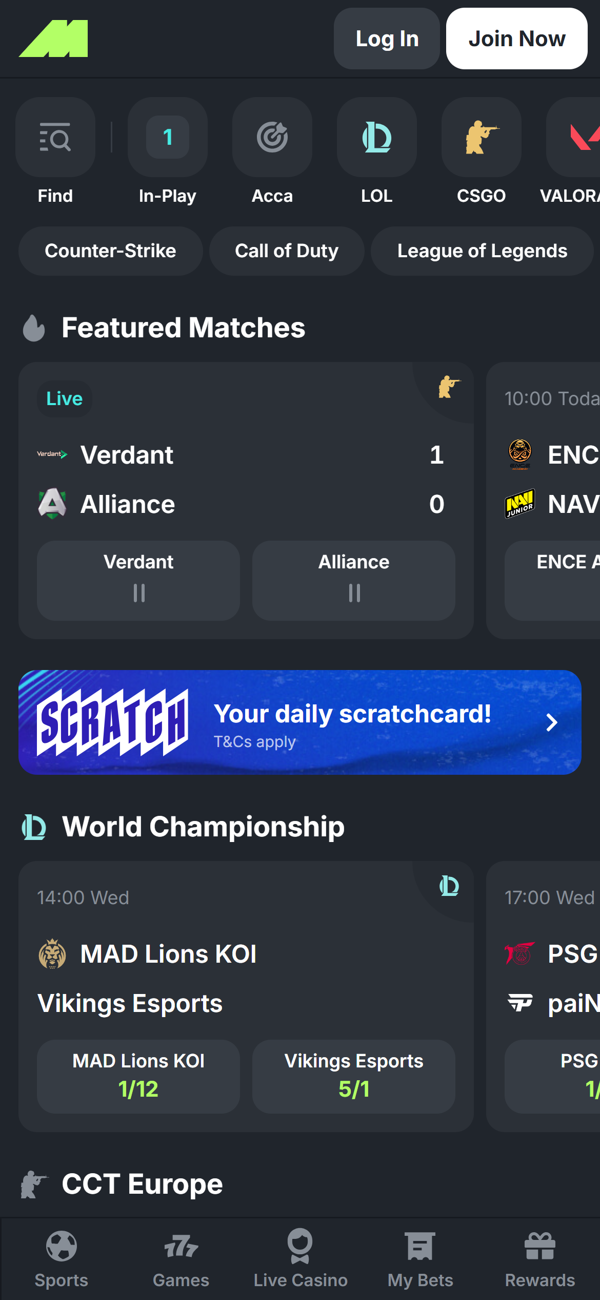 Midnite esports betting uk