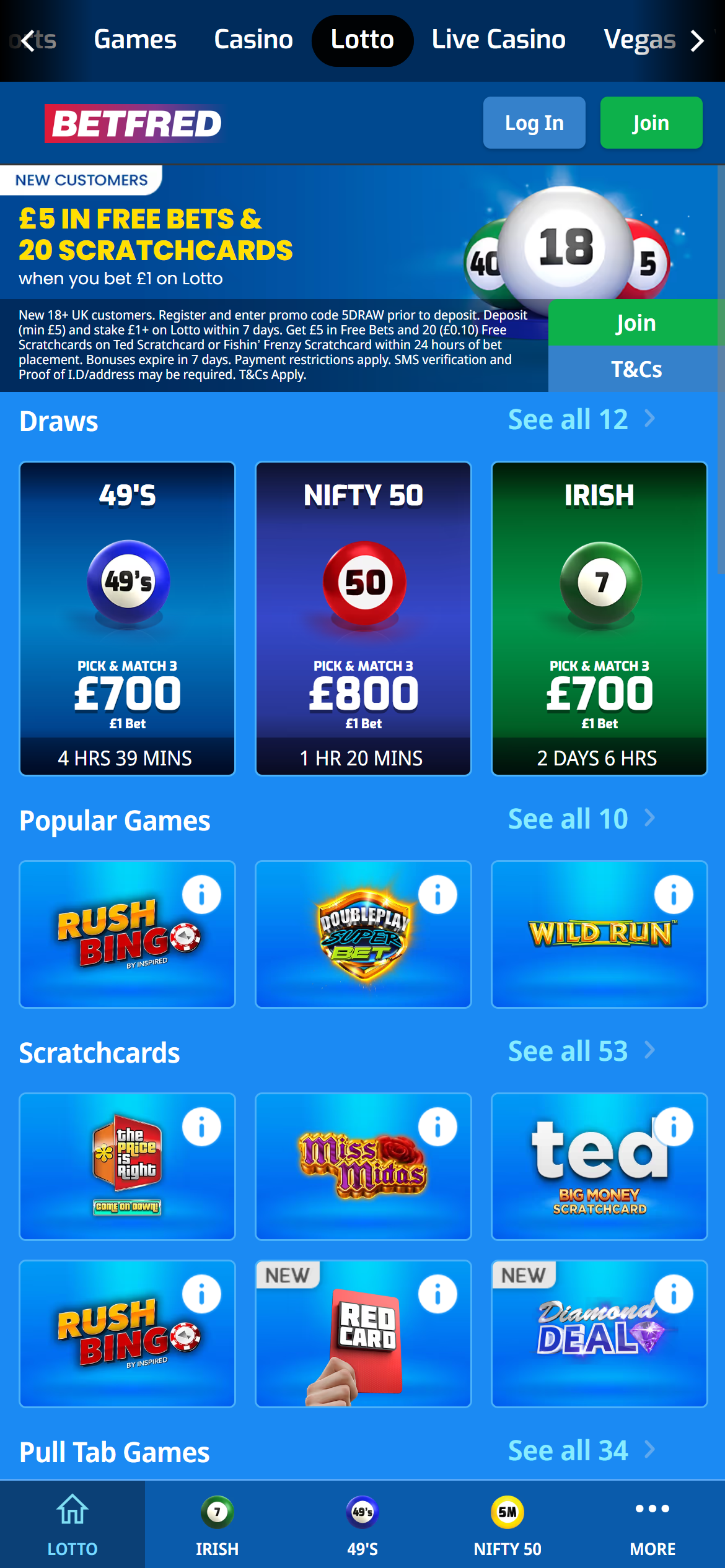 Betfred Lotto betting UK