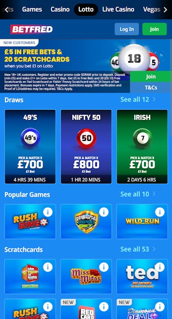 Betfred Lotto betting UK