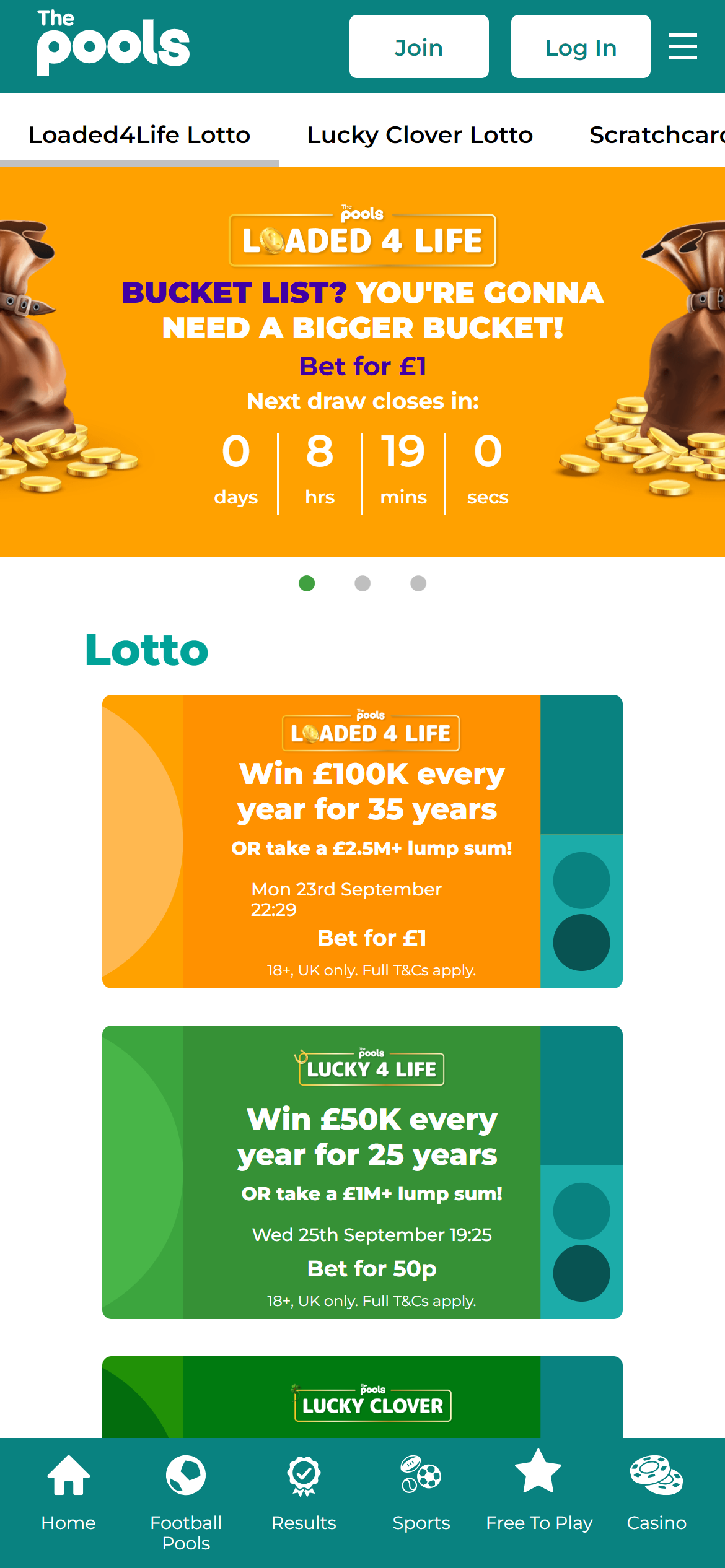 The Pools Lotto betting UK