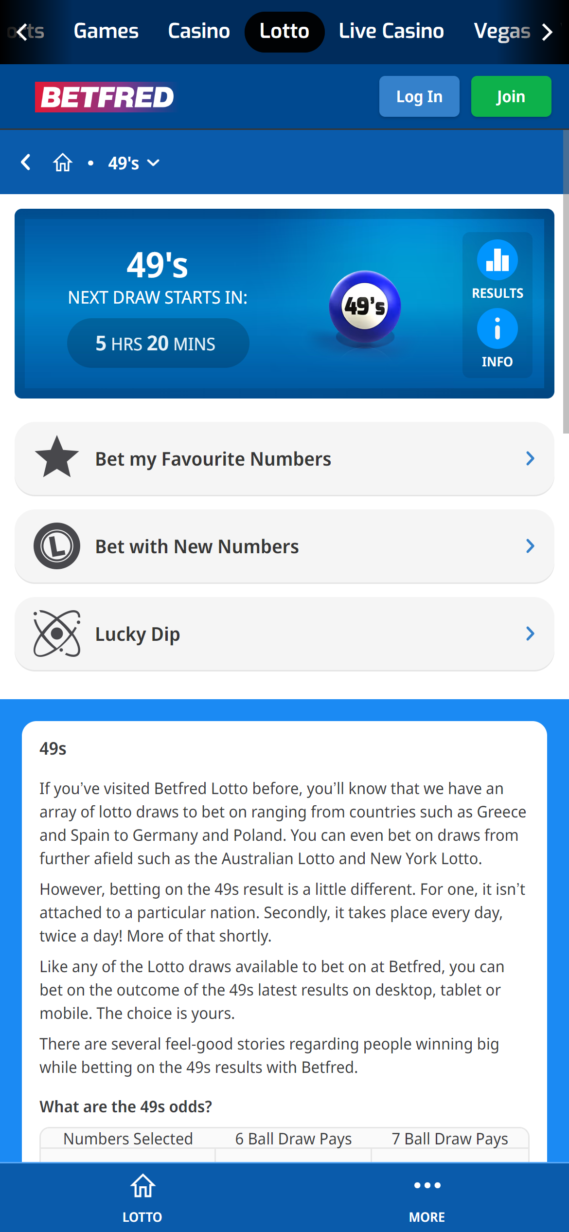 Betfred lotto numbers UK