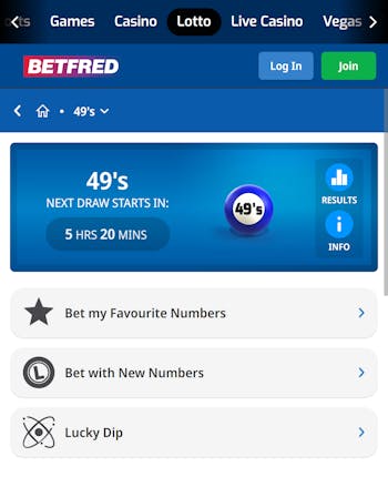 Betfred lotto numbers UK