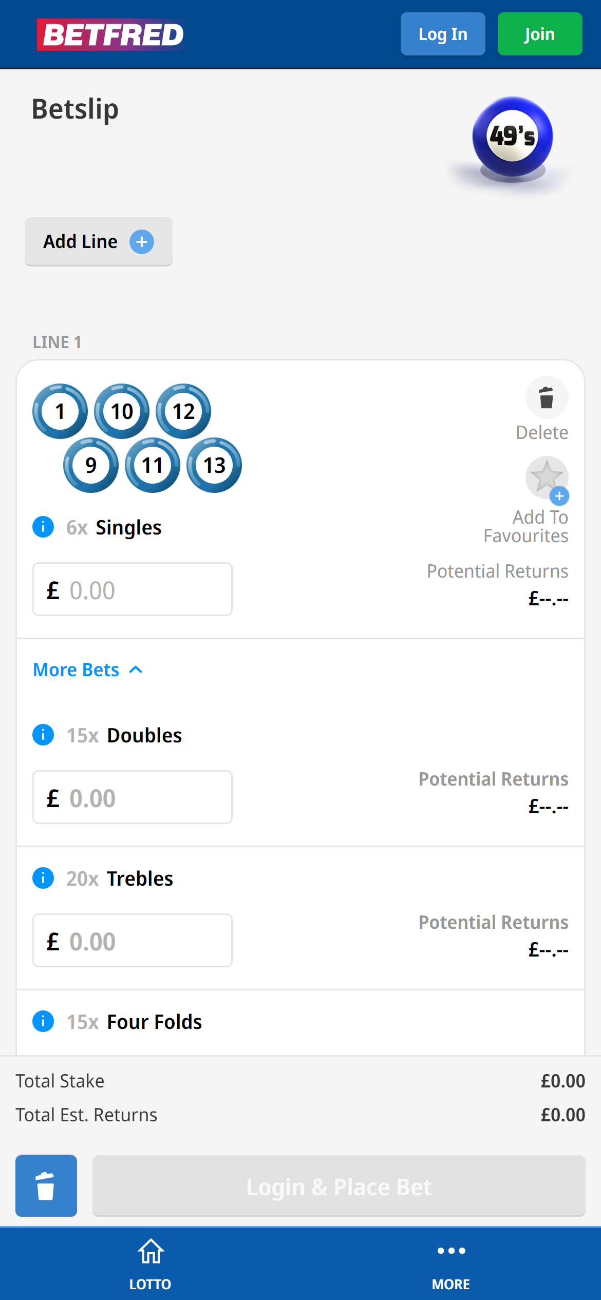 Betfred lotto stake UK