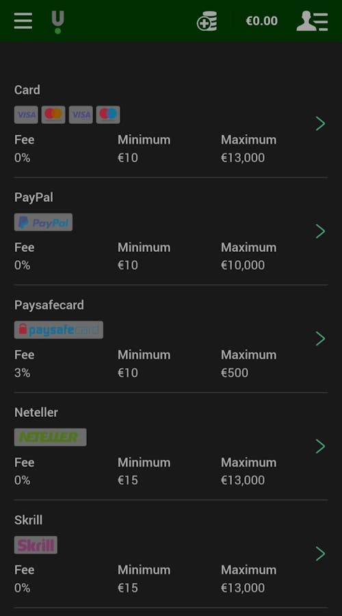 unibet payment methods