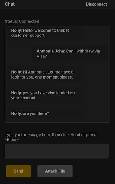 testing unibet live chat