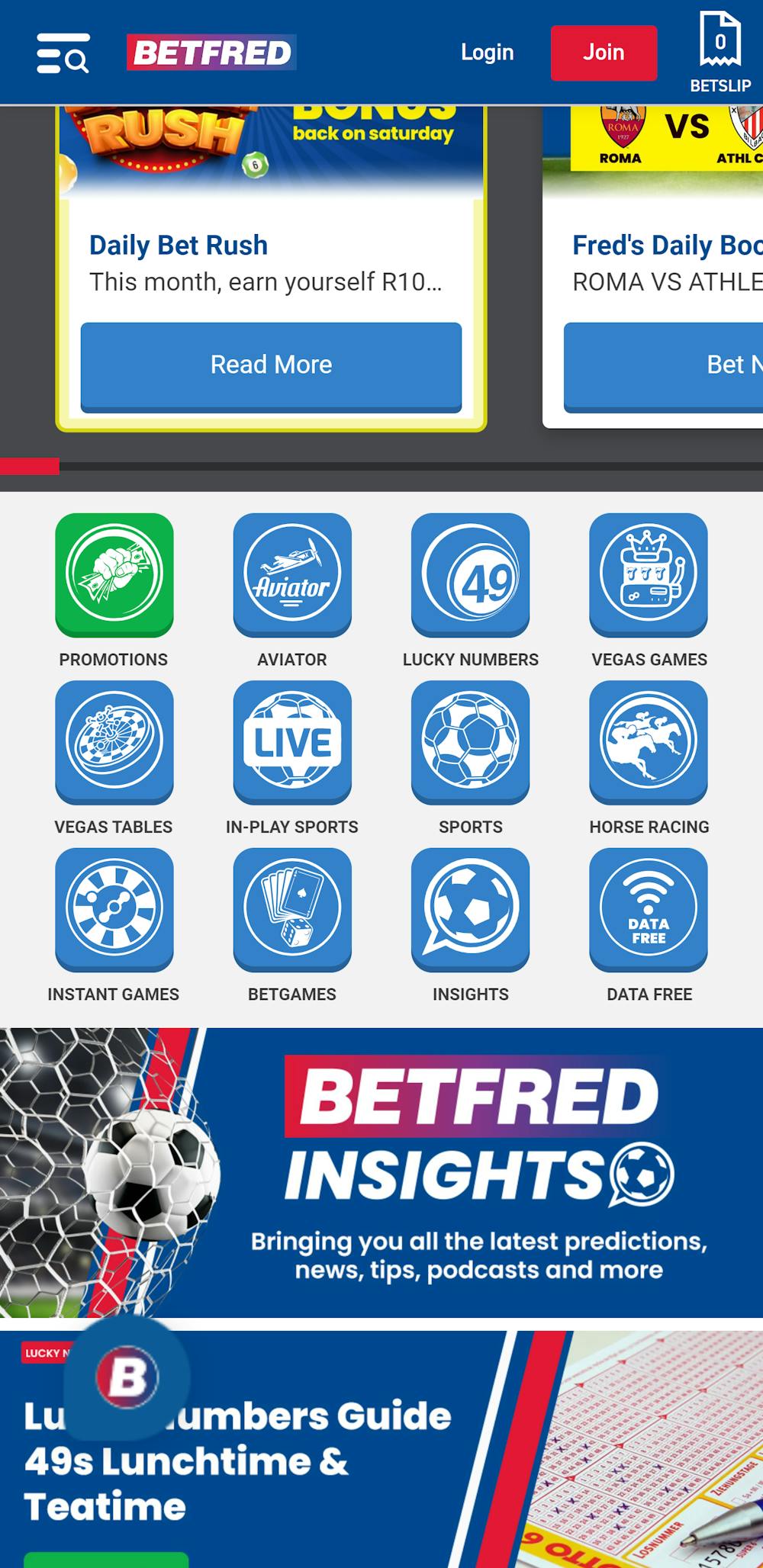 Betfred SA HP Mobile