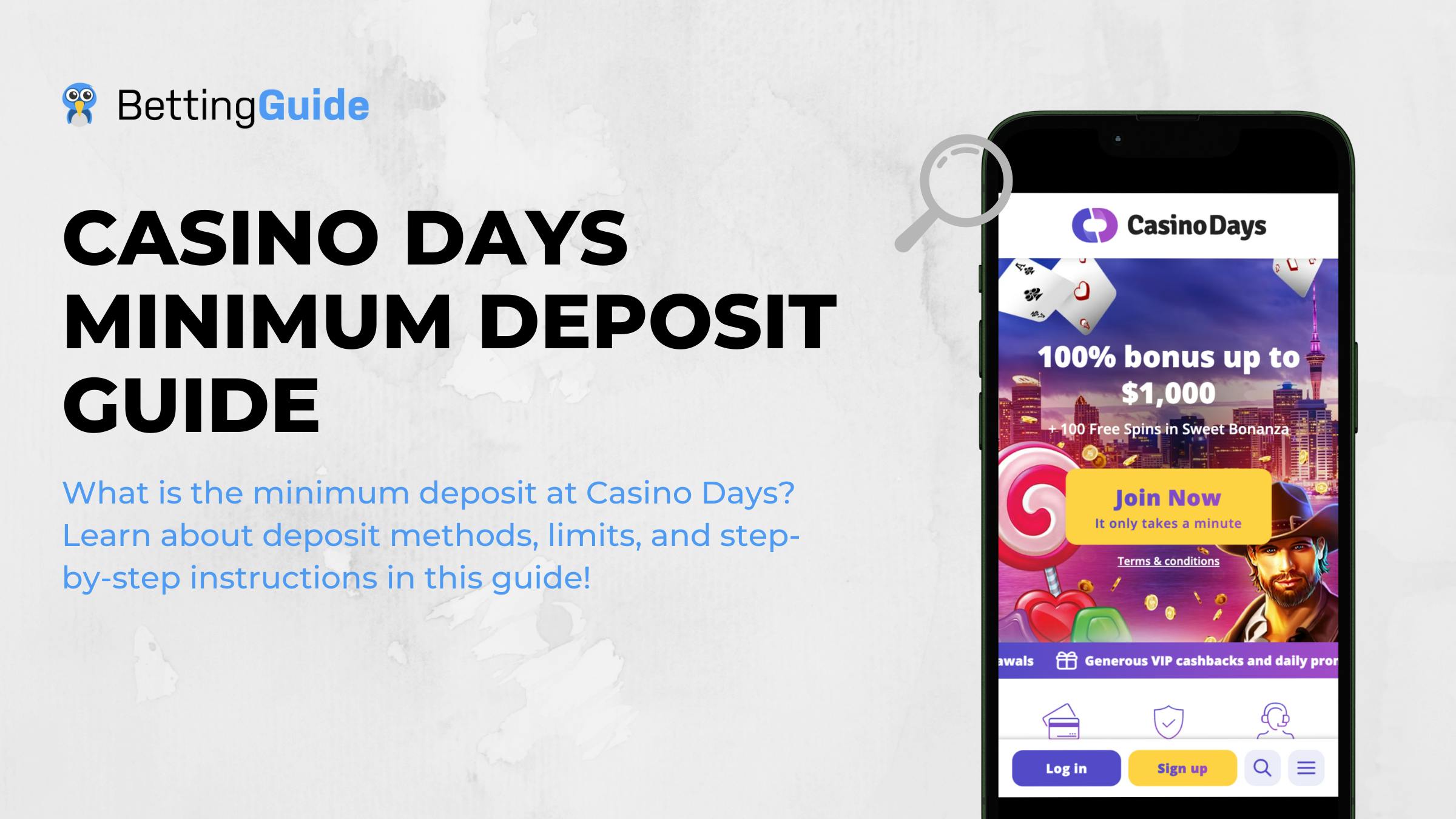 casino days minimum deposit