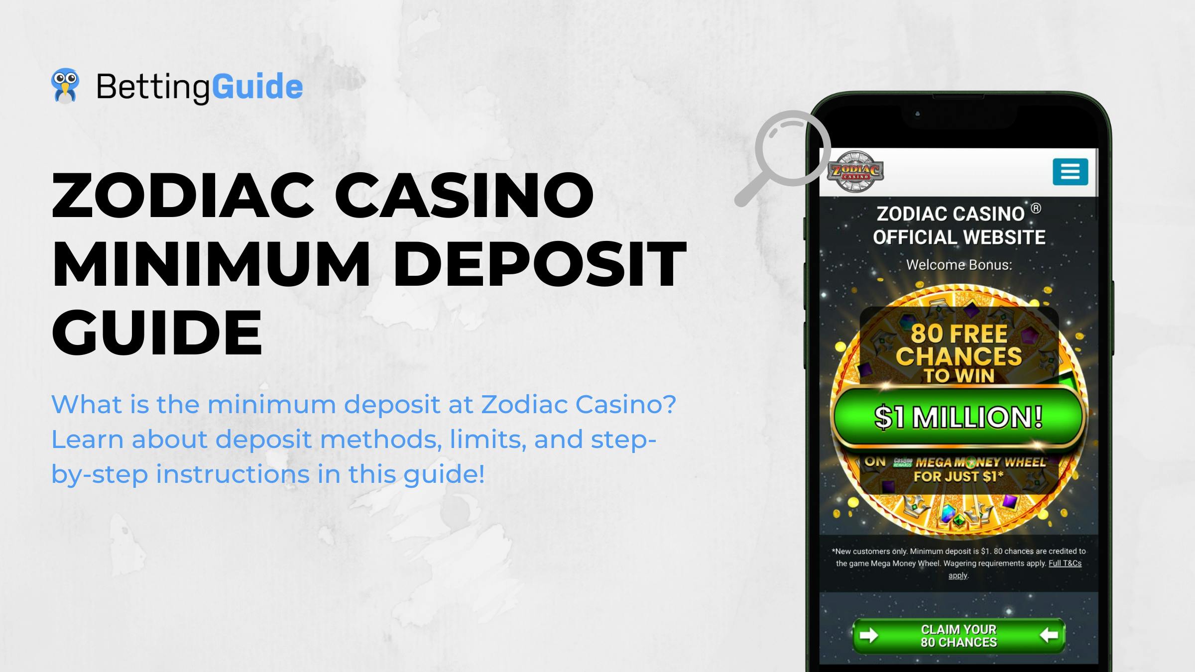 zodiac casino minimum deposit