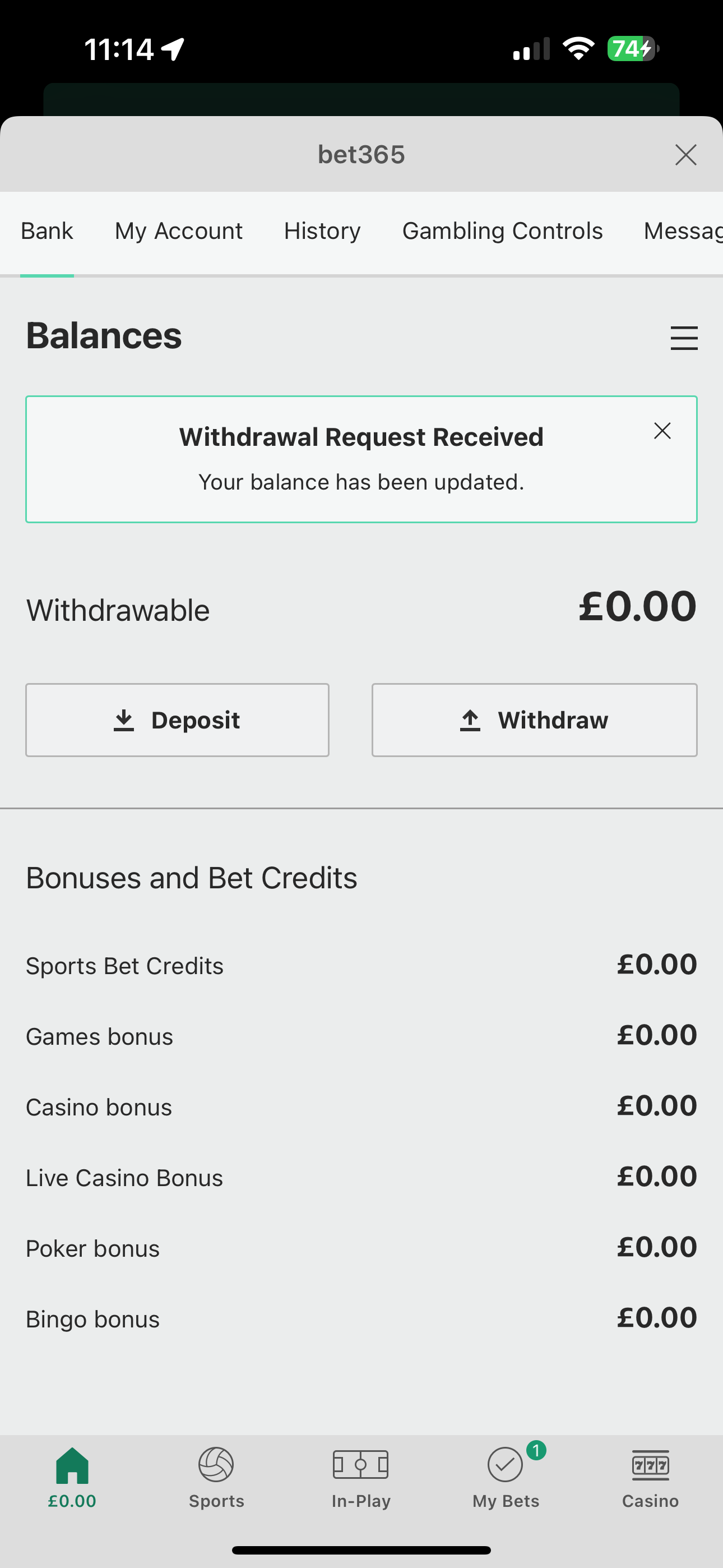Bet365 Withdraw 2 (UK)