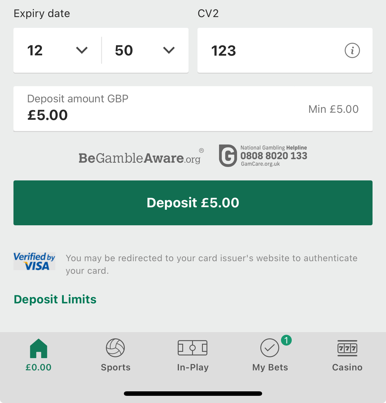 Bet365 Deposit 2 (UK)
