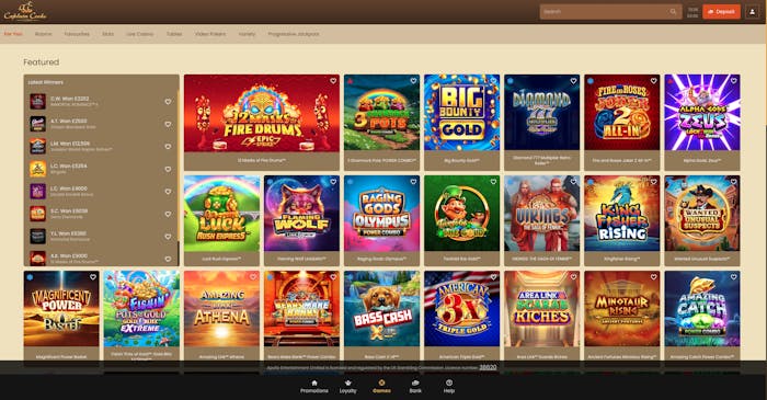 Captain Cook Casino Home (UK)