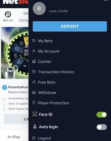 Netbet Deposit/Withdrawal 1 (UK)
