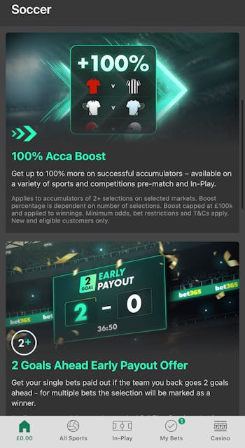 bet365 promotions section UK