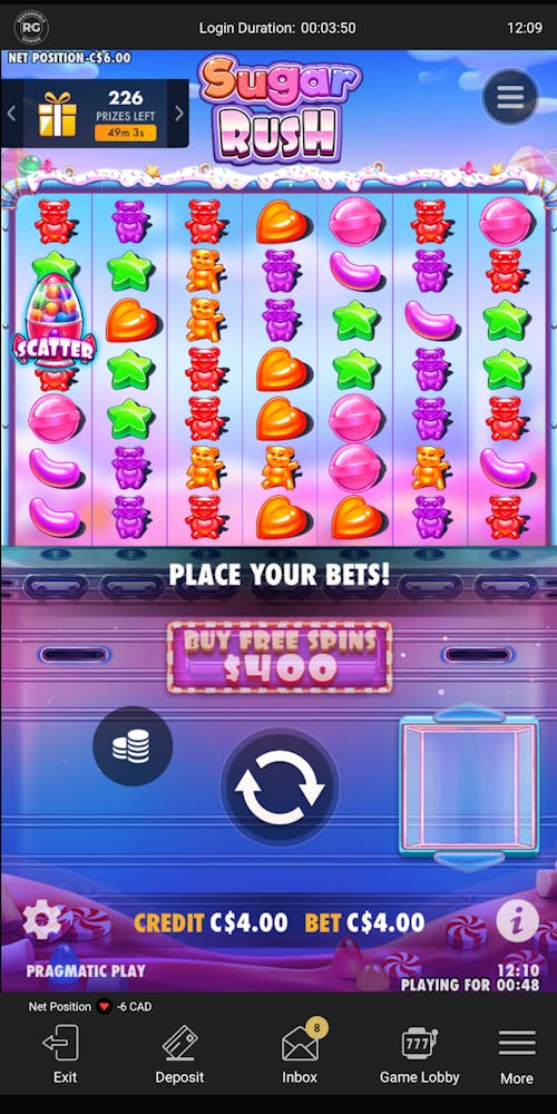 testing sugar rush slot at betmgm