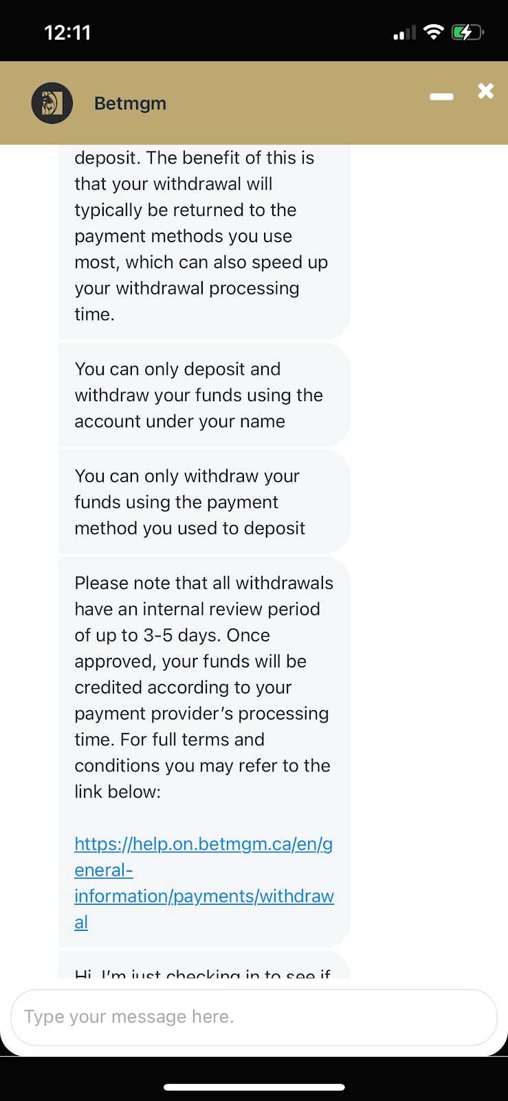 betmgm customer service test