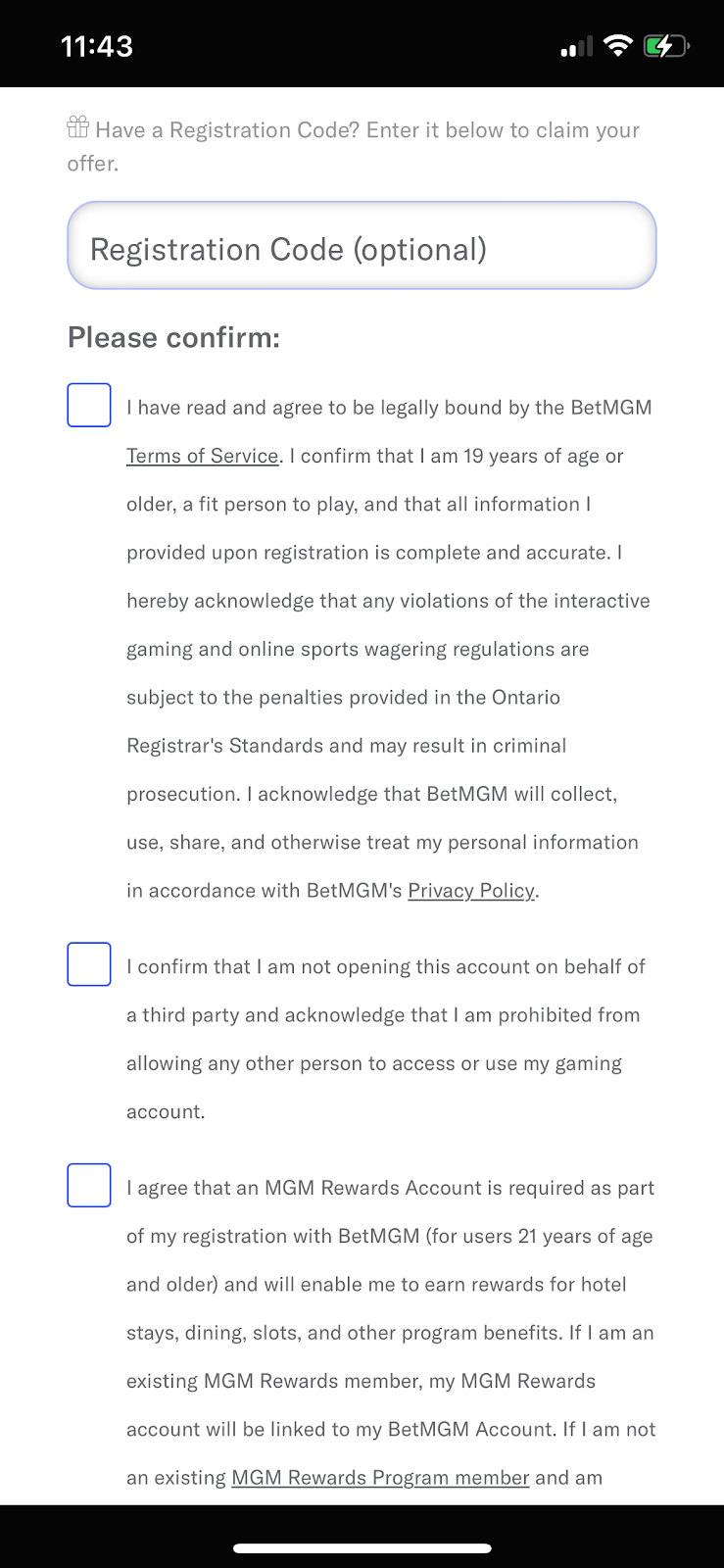 how to register at betmgm step 3