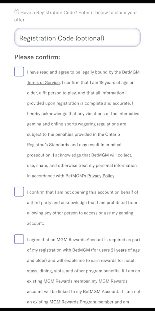 how to register at betmgm step 3
