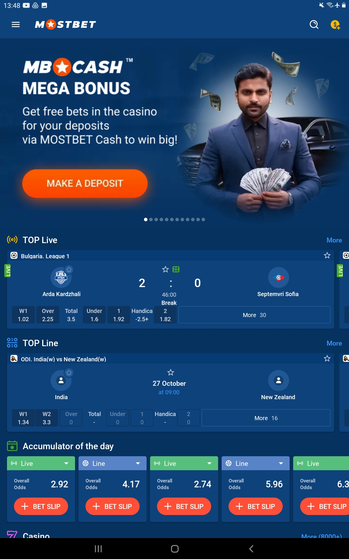 Mostbet India Android App2