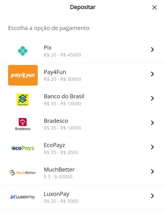 Betsson Brasil - Como fazer um depósito - passo 2