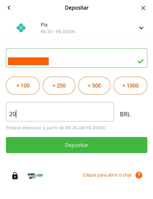 Betsson Brasil - Como fazer um depósito - passo 3