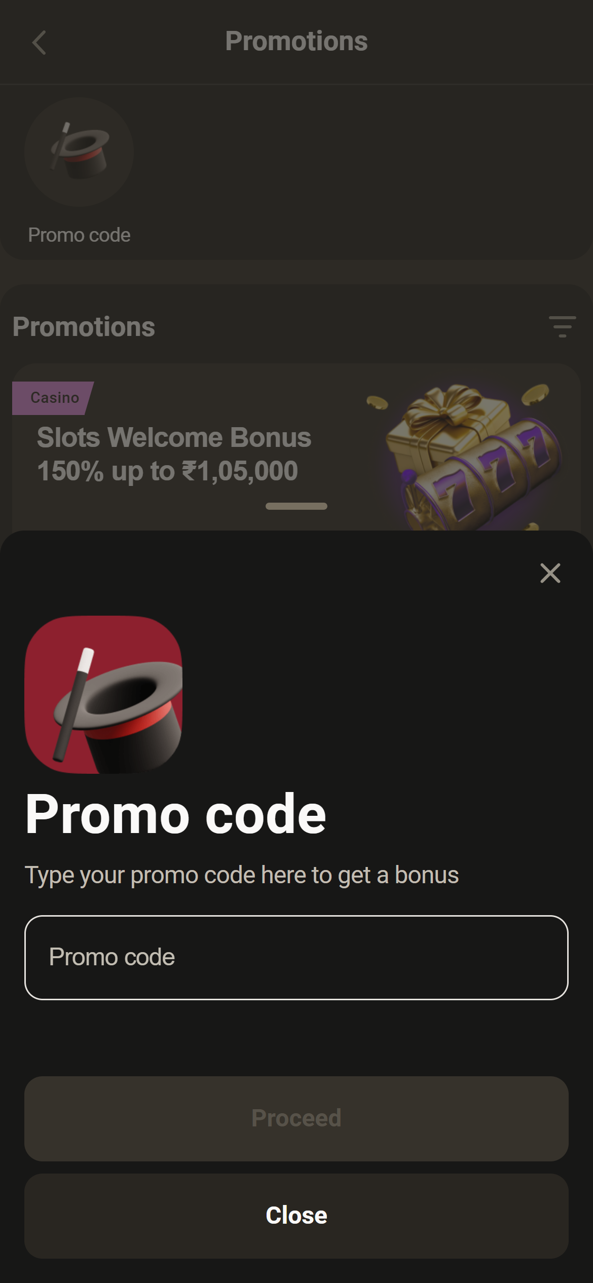 Parimatch promo code