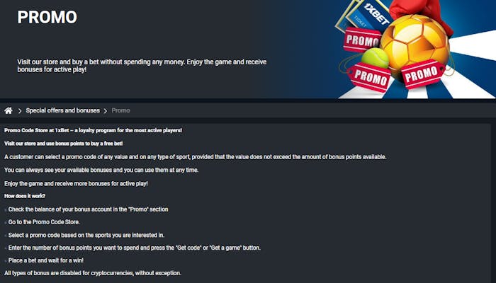 promo codes store 1xbet