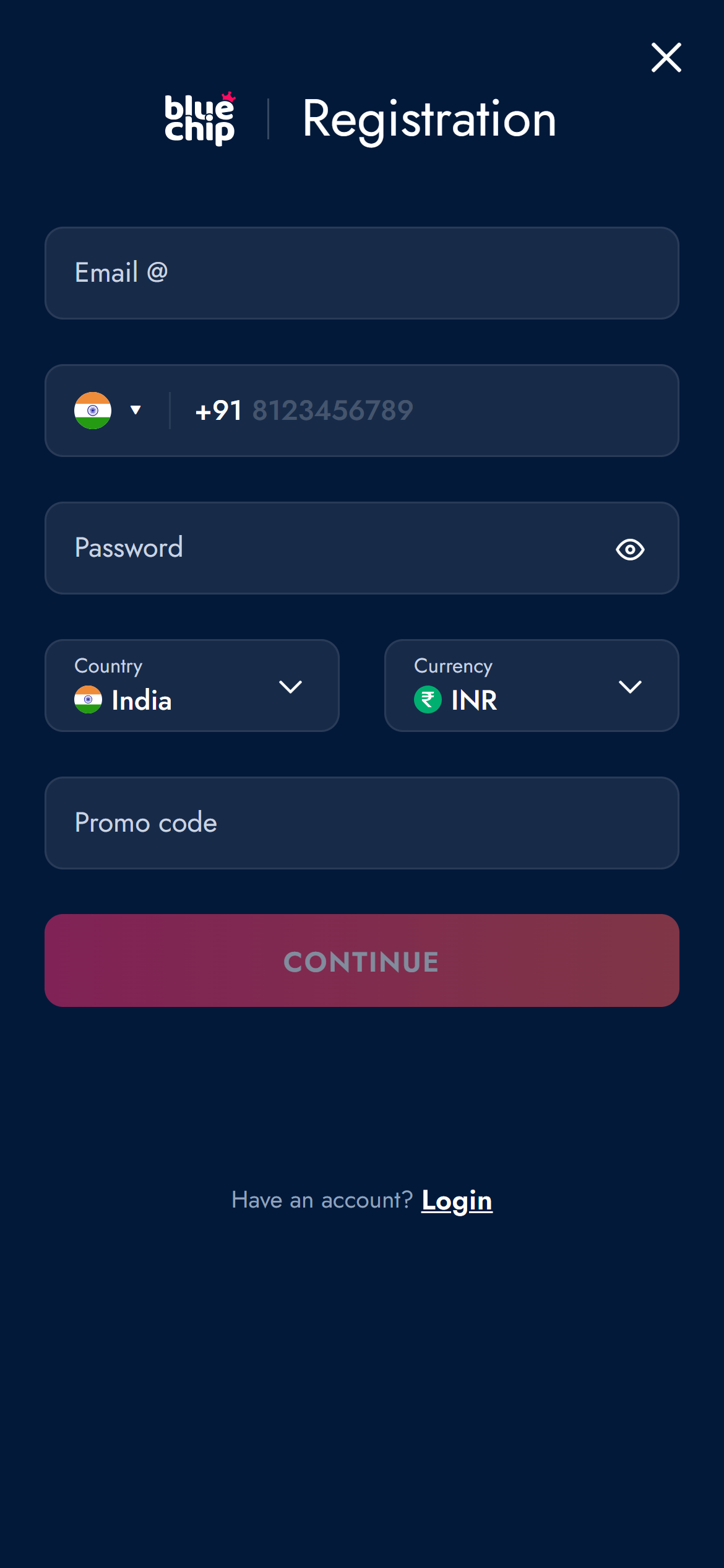 BlueChip registration 2 India