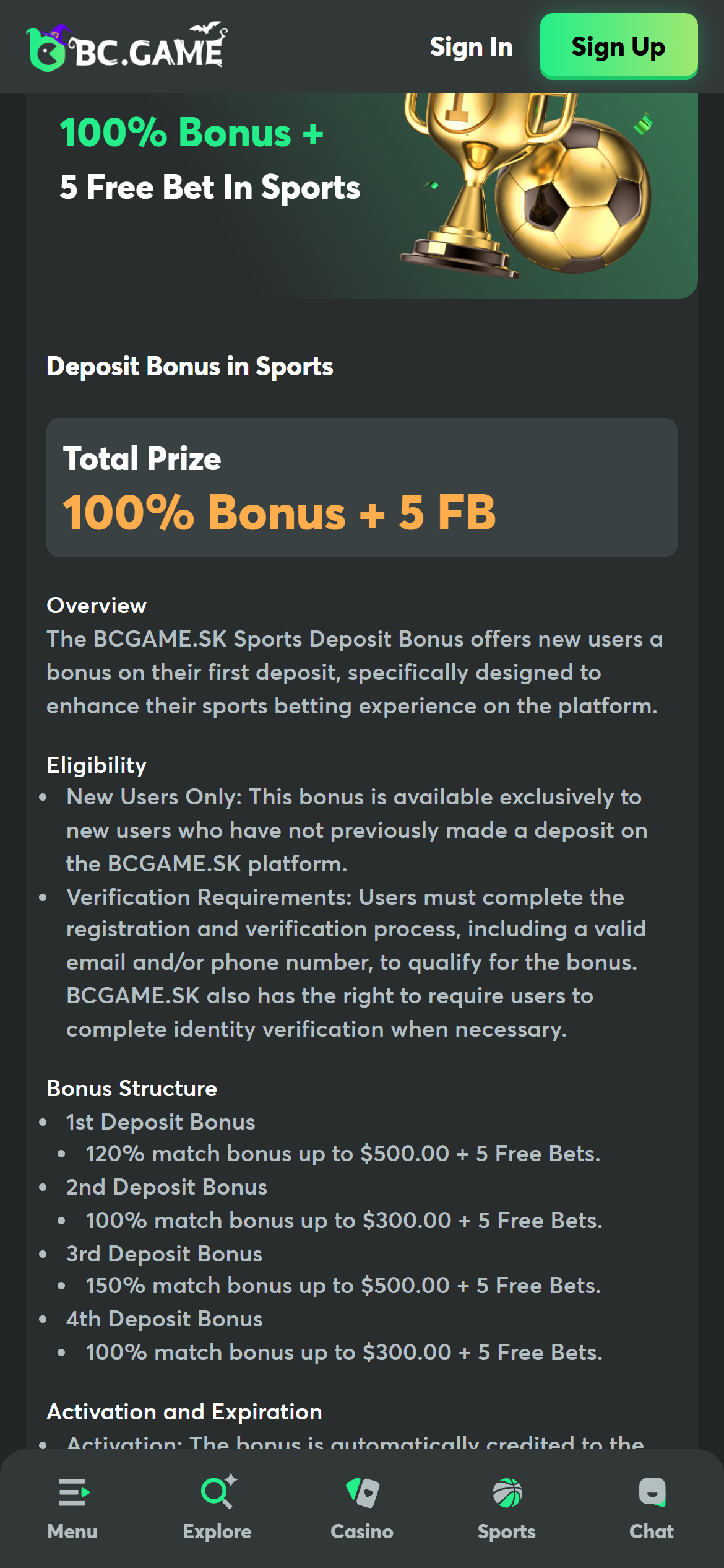 BC.Game sports offer India