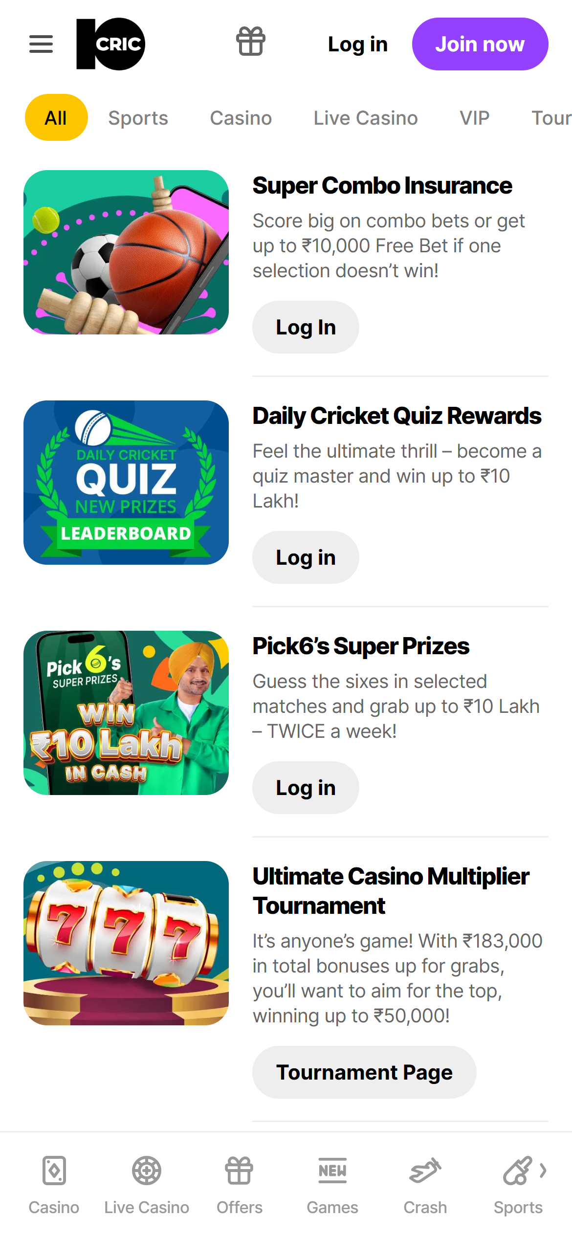 10CRIC promotions India