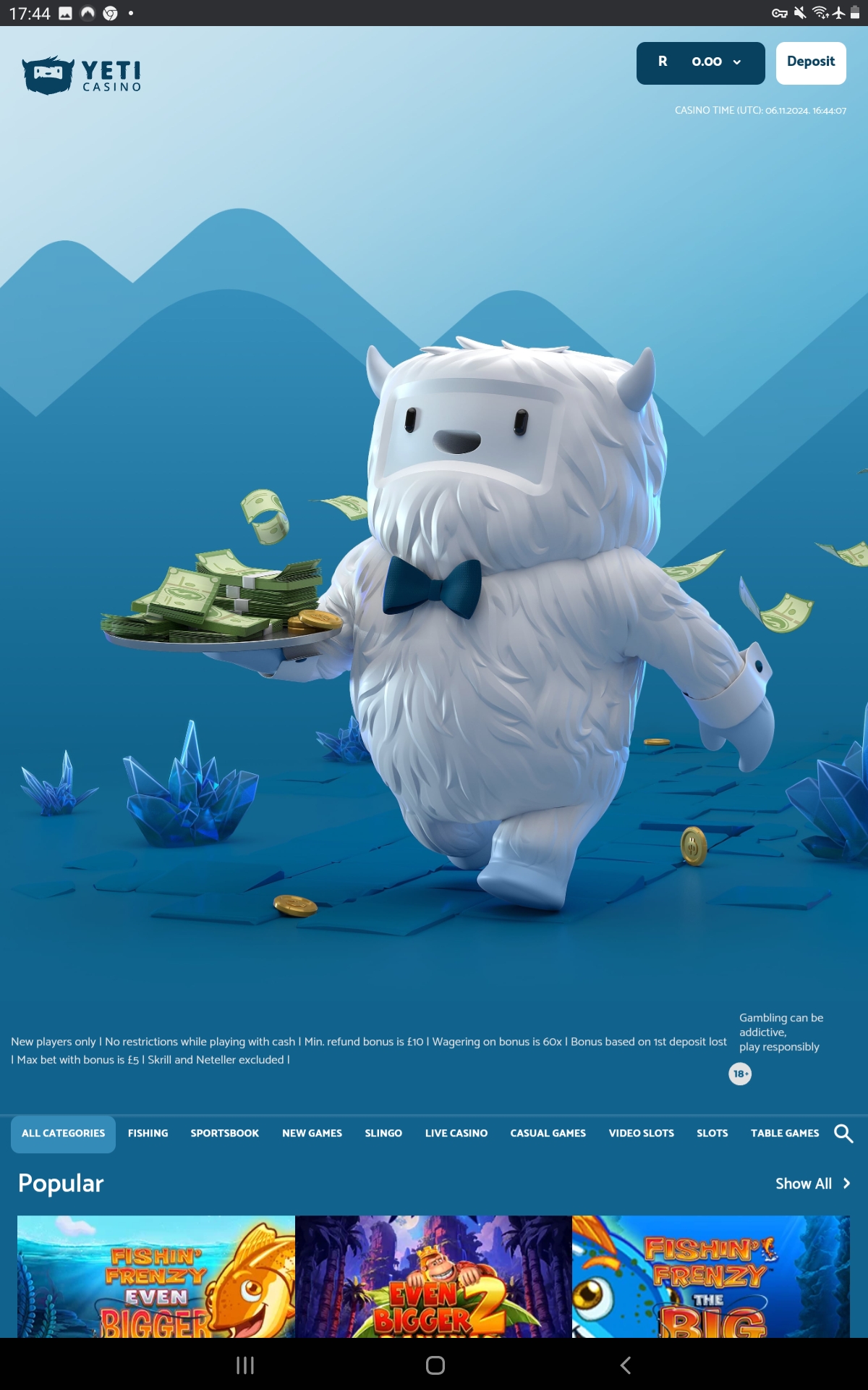 Yeti Casino App Android 1