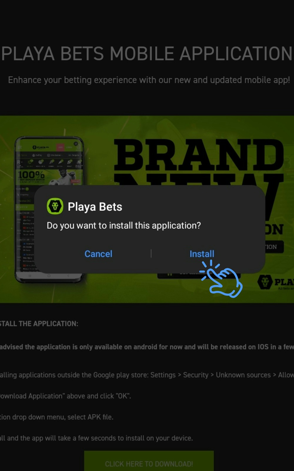 How to Download Playabets App APK Step 10