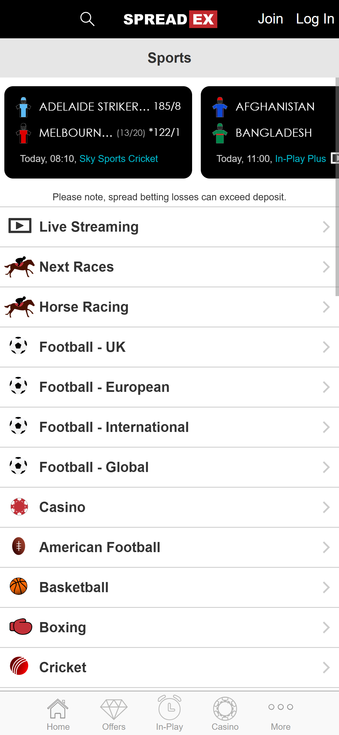 Spreadex sportsbook