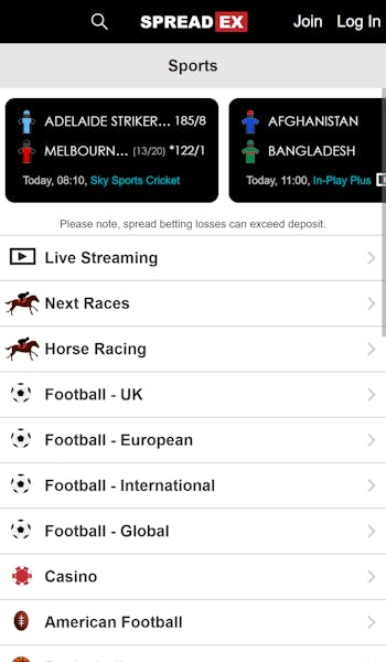 Spreadex sportsbook