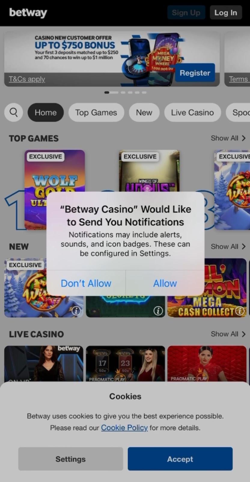 betway app ios finished installation