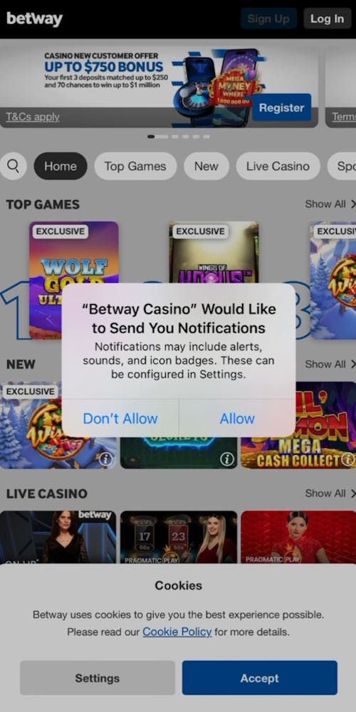 betway app ios finished installation