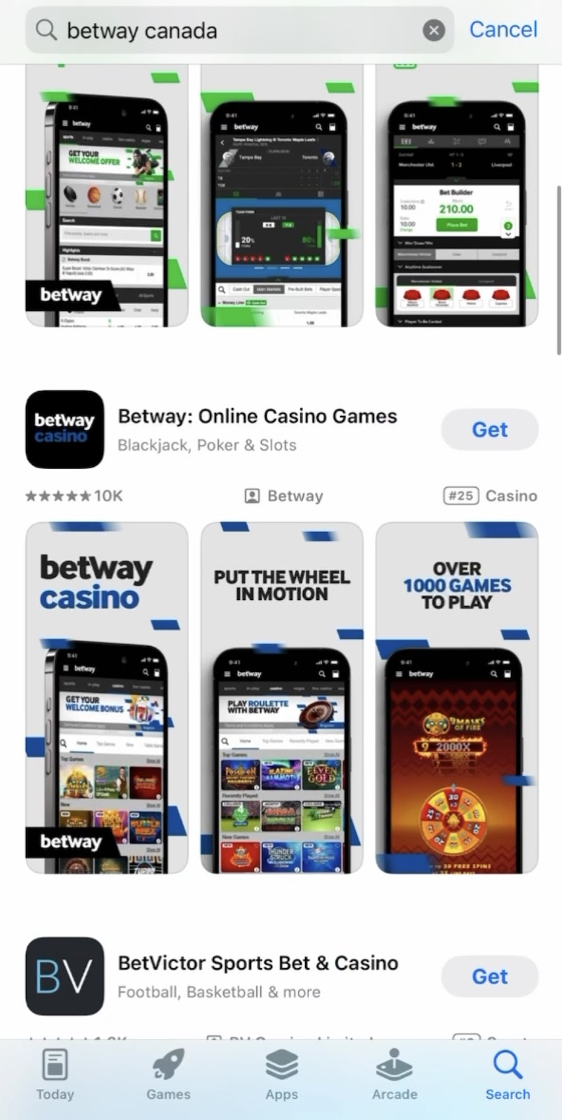 betway canada app ios