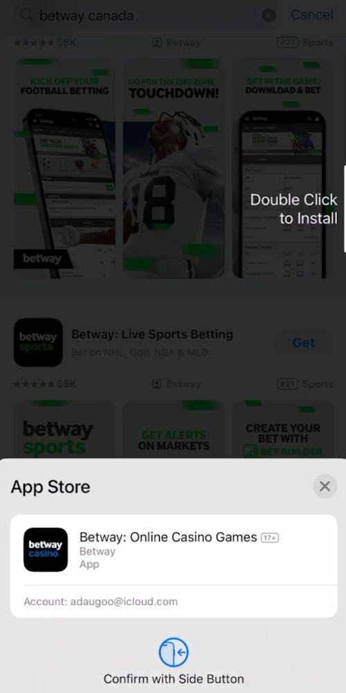 betway app installation confirm