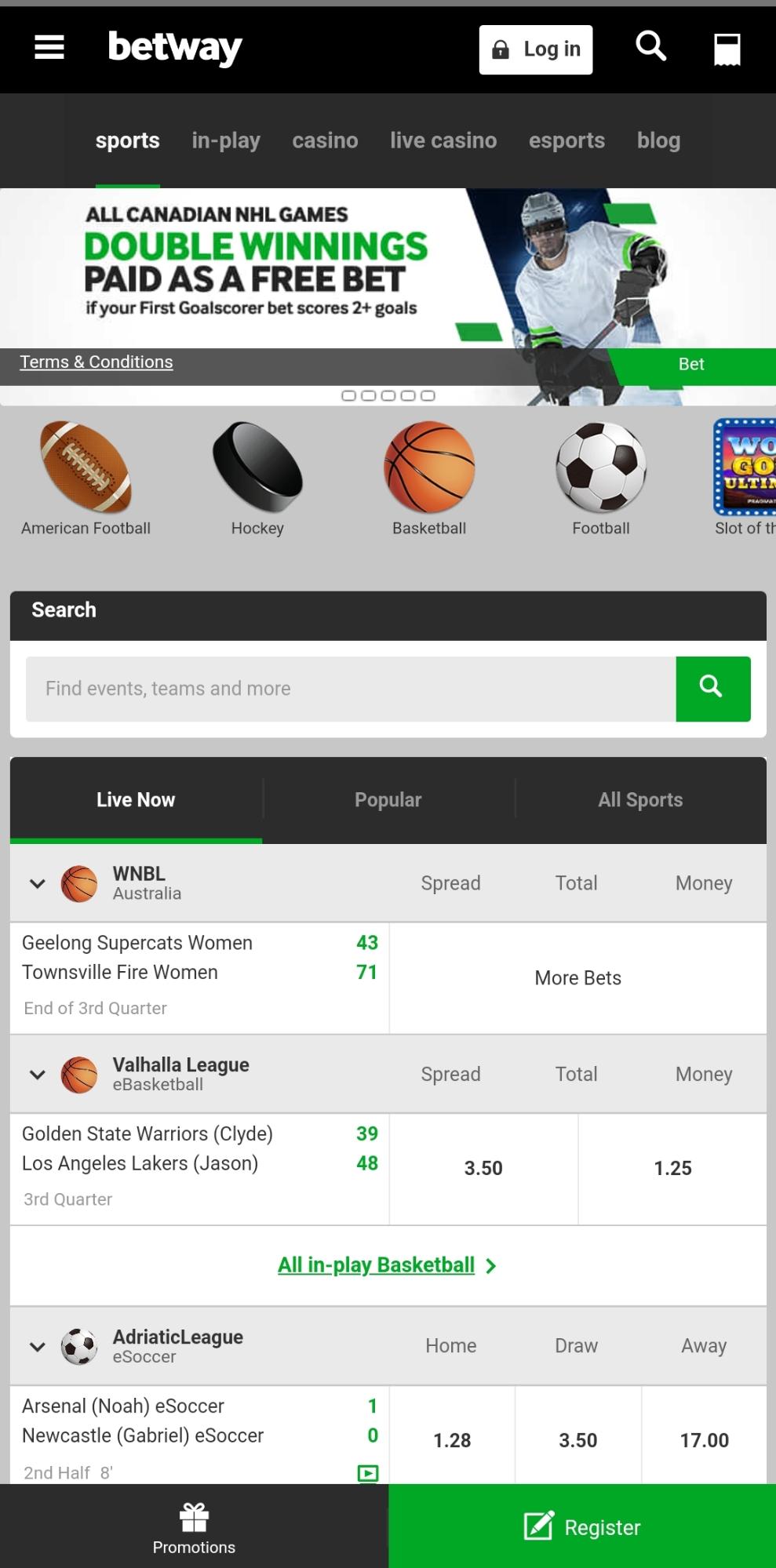 launched betway android app