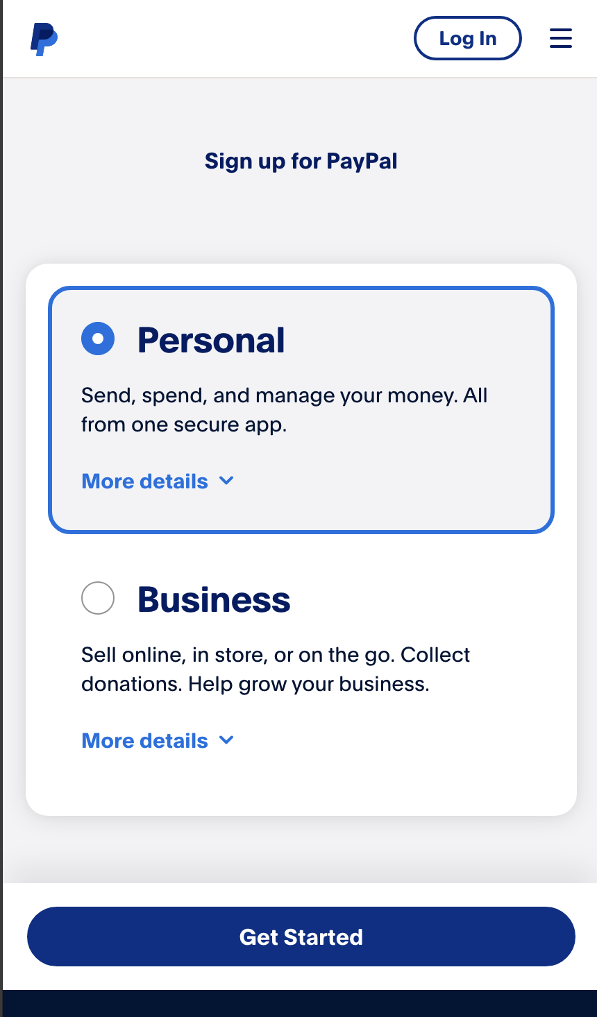 PayPal Signup 2 (UK)