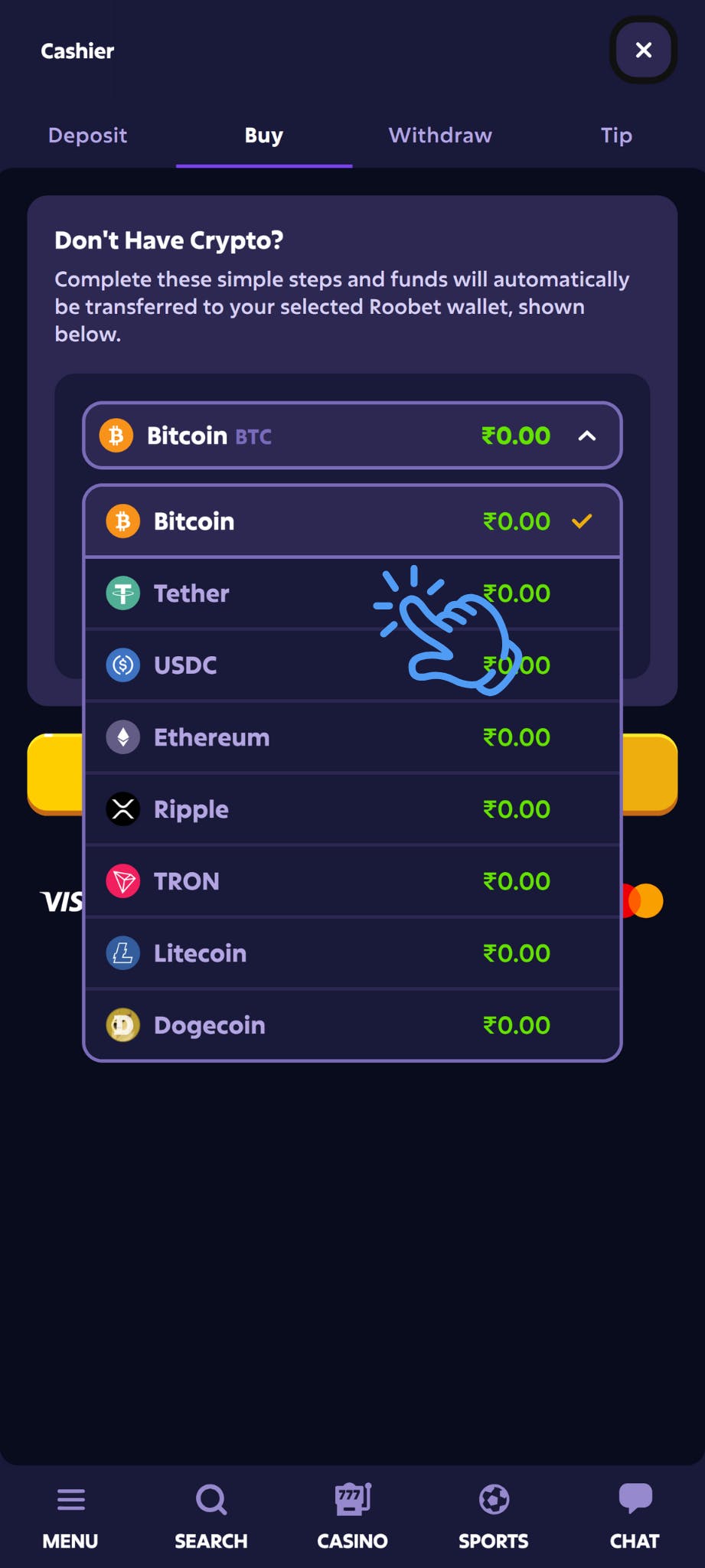 Roobet UPI Deposit Step 3