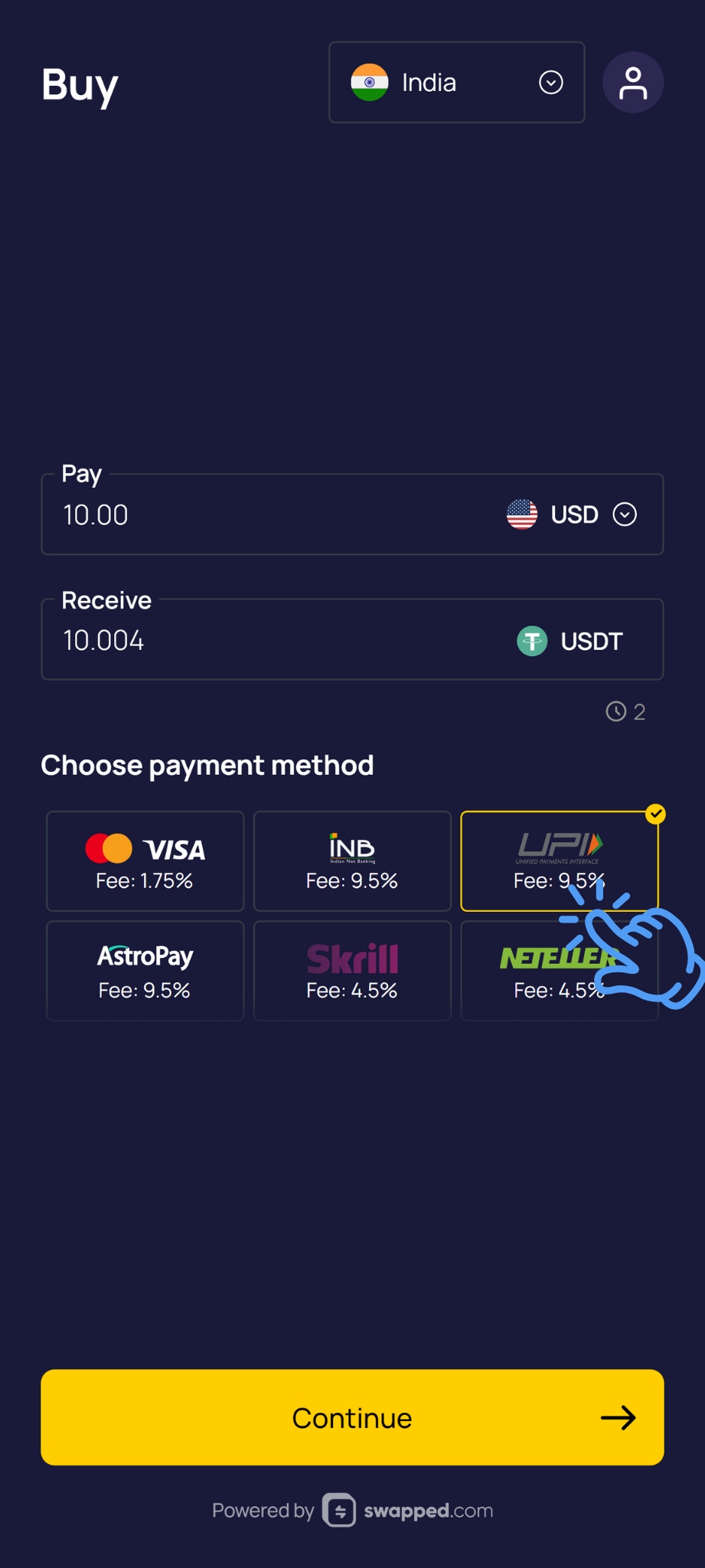 Roobet UPI to Crypto Step 5