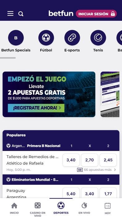 Betfun - Casino en vivo