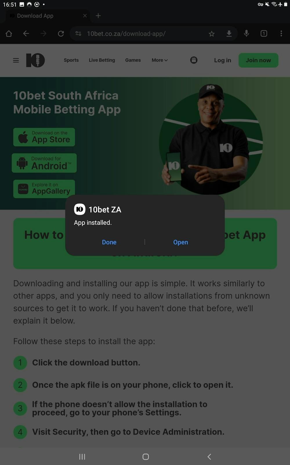 How to Install 10bet App Android Step 11