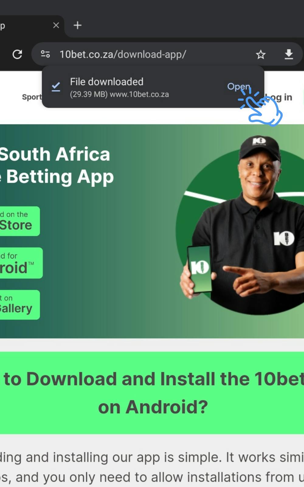 How to Install 10bet App Android Step 9