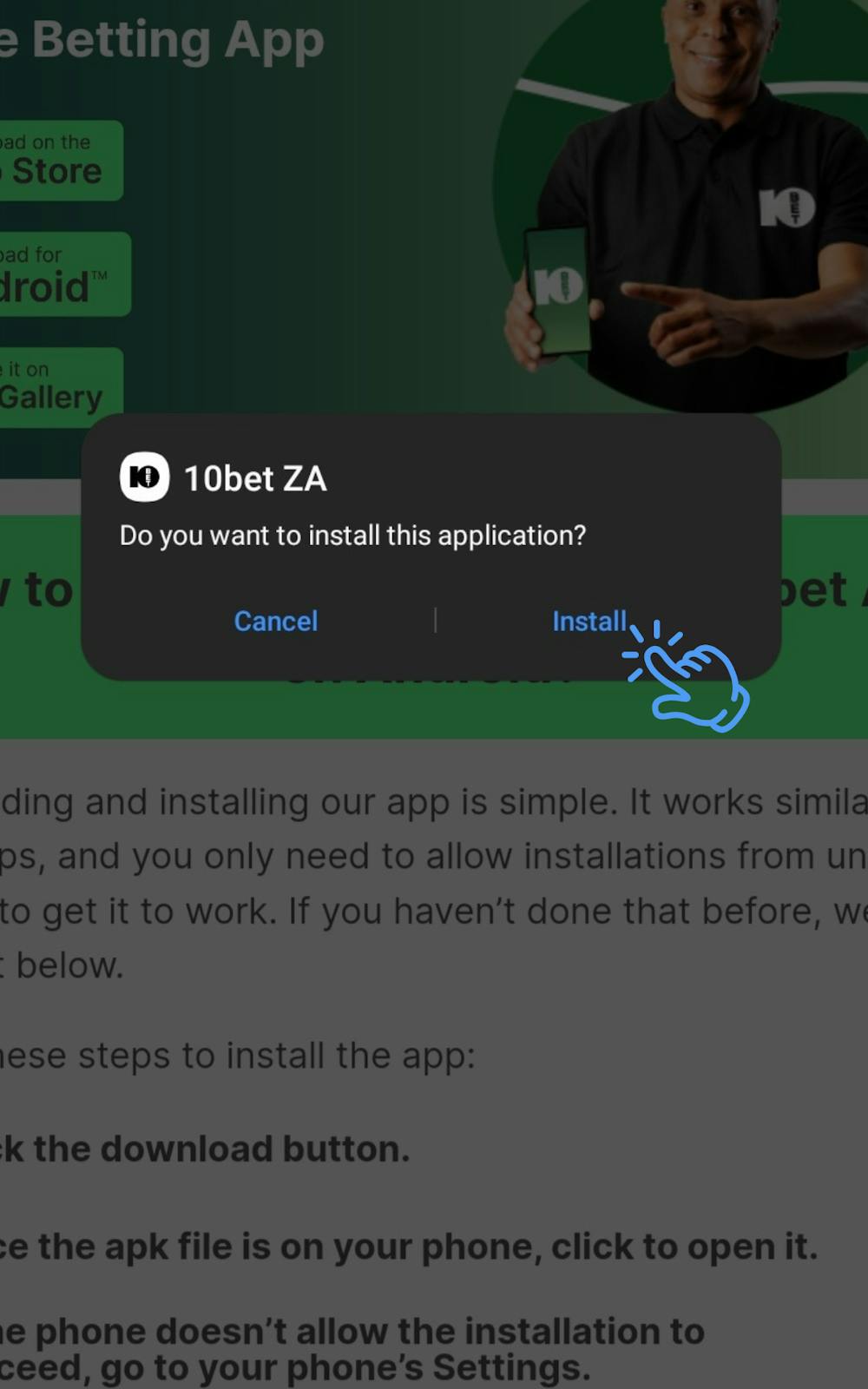 How to Install 10bet App Android Step 10