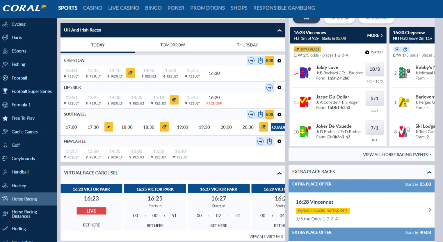 Coral horse racing betting
