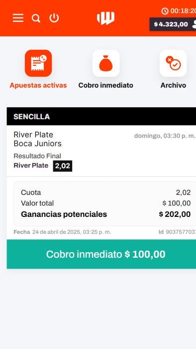 Betwarrior Argentina Cobro inmediato