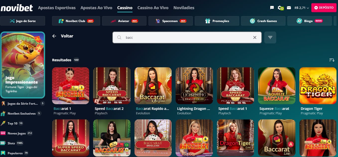 Novibet Brasil cassino jogos tabuleiro